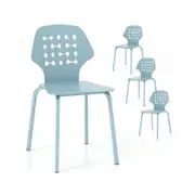 Costway 4x Dining Chairs w/Metal Legs Blue