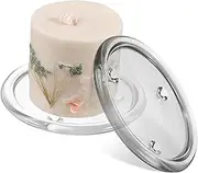 Amosfun 2 pcs Transparent Round Decorative Candle Tray Glass Candle Holders for Home Decoration Wedding Banquet and Multi Purpose Use Elegant and Safe Design