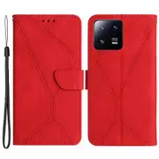 HT05 Skin-touch Phone Case for Xiaomi 13 Pro 5G Flip Cover Anti-Drop Wallet Phone Shell with Strap
