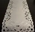16"x72"Embroidered Tablecloth White Floral Table Runner Gift Party Home Decor