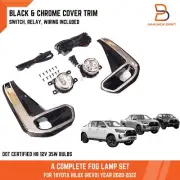 Fog Lamp Driving Light FIT Toyota Hilux Revo 20-21 AN120/130 Black Chrome Cover (for: Toyota)