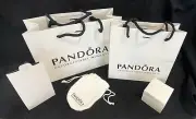 Genuine PANDORA Jewelry White & Black Velvet Empty Charm/Ring Gift Box or Bags