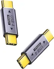 2 Pack USB C Male to Male Adapter, tunghey USB Type C Coupler Extender Support 100W, 40Gbps, 8K@60Hz for Thunderbolt 4/3, Pro/Air, Laptop, Phones and More Type C Devices