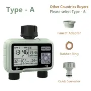 Eshico Large LCD Display 2-Outlet Household Outdoor Irrigation Water Timer Timed