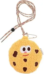 [Mipcase] Kids Cartoon Crossbody Bag: Fuzzy Cookie-Themed Coin Purse with Key Ring for Girls - Mini Travel Jewelry Pouch for Keys Cards & Earphone Storage