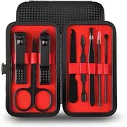 ETSAP Secrets 8 in 1 Manicure set Professional Black Stainless Steel Nail Clipper Kit Finger Plier Nails art Pedicure Toe Nail Tools Set