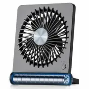 Portable Desk Fan,3.5-20hrs Battery Operated Small USB Fan with Ultra Quiet 220 Degree Tilt Folding,Rechargeable Personal Fan with 3 Speeds Strong Wind
