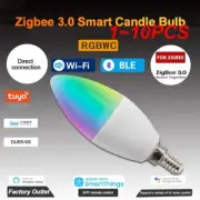 1~10PCS Tuya E14 E12 Smart Candle Bulb RGBCW 5W LED Lamp Smartthings Remote