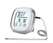 T08 Barbecue Thermometer Home Kitchen Baking Touch Screen Button with Timer Electronic Digital Display Food Water Meter