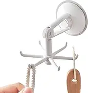 Bvizyelck Utensil Hooks | Tools Hanger 360 Degree Rotating | Adhesive Hook Organizer No Drilling for Under Cabinet Shower Bathroom Kitchen