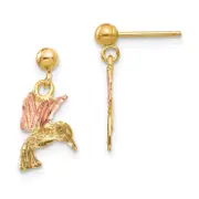 10k Two-tone Tri-color Black Hills Gold Post Dangle Earrings