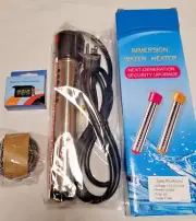 Corded Electric Immersion Water Heater 110-125Vac 1500W 1.5m Cbl unit 10''X1 1/2