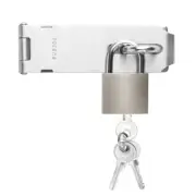 Set Stainless Steel Padlock Hasp, Door Hasp Latch Locks, Padlock Latch 1 Silver