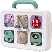 Busy Cube Sensory Toys | Interactive 6-in-1 Sensory Toy Activity Educational Toys - Sliding Animal Learning Toys Explore Puzzle Toys for Girls & Kids