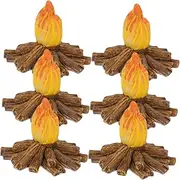 6pcs Resin Bonfire Ornaments for Micro Landscape Fake Campfire Decorations Lifelike Details for Garden Christmas Scenes