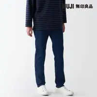 在飛比找momo購物網優惠-【MUJI 無印良品】男有機棉混彈性丹寧合身褲(藍色)