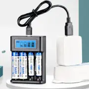 4 Slot LCD USB Smart Battery Charger for NIMH NICD AA AAA Rechargeable Batteries