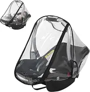 Rain for Car Seat - Stroller Net Weather Shield | Waterproof Baby Rain with Zipper Door, Side Ventilation, Baby Net for Car Seat