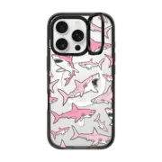 iPhone 16 Pro Impact Ring Stand Case MagSafe Compatible Pink Sharks