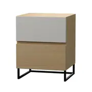 Monroe Bedside Unit Side Table Nightstand 2 drawers woodgrain and white