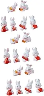PRETYZOOM 3sets Tiny Bunny Figurine Bunny Decor Garden Statues Micro Landscape Adornment Miniature Ornament 6pcs*3