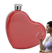 Stainless Steel Hip Flask - Wine Bottle for Women with Heart Shaped - 130ml Leak Proof Hiking Hip Flask, Drinking Flasks with Sealed Cover, Cute Flask for Outdoor Events