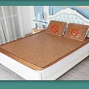 Snaweo Sum mer Sleeping Pad, Double Tendon Foldable Carbonized Mahjong Bamboo Mattress, Bamboo and Rattan Woven Cooling ma, Cool Mattress Sum mer Bedding(180x200cm/71x79in)
