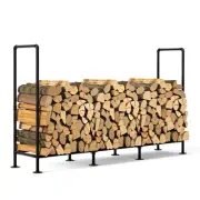 OGEMXU 4ft Outdoor Firewood Rack,Adjustable Heavy-Duty Fire Wood Rack,Metal F...