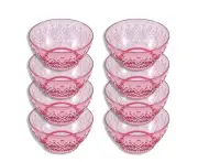 8x Lemon & Lime Floral Deco 24cm Serving Bowl Round Plastic Tableware Assorted