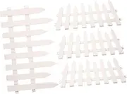 KALLORY 4Pcs Plastic Garden Picket Fence Border Decorative Lawn Edging for Outdoor Spaces Durable and Sturdy Garden Fencing for Flower Beds and Pathways