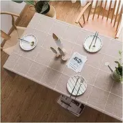 EHOMERY 8 Seater Dining Table Cloth Tablecloths Rectangular Large Heavy Geometric Lattice Square Table Cloth Wipeable Outdoor Table Cover Polyester Coffee Table Decoration 130X220Cm