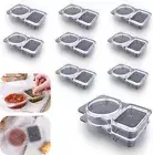 10Pcs Double Compartment Condiment Container with Lid Snack Sauce Containers Set