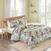 NEW! ~ COZY TROPICAL BOHEMIAN PURPLE GREEN AQUA TEAL RED BLUE BOHO COMFORTER SET