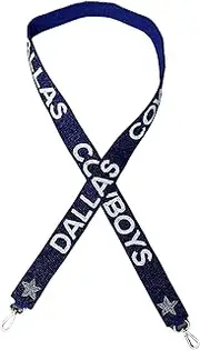 Lashicorn Texas Beaded Purse Strap for Pro Football Fans | 1.5” x 49” Cowboys Blue and Silver Stars Attach to Clear Stadium Purse Dallas, Blue, 49"
