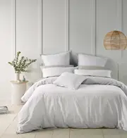 Bianca Wellington Quilt Cover Set/Pillowcase Home/Room Bedding White