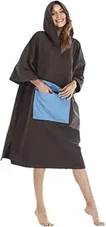 Towel Changing Robe Poncho, Quick Dry Towel, Features Large Hood, Perfect for Beach Days, Surfing, Swimming, Watersport Activities. (Color : Black, Size : One Size)