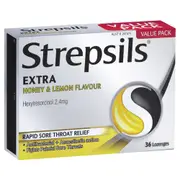 Strepsils Extra Anaesthetic Lozenges Honey & Lemon 36 Pack