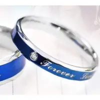 在飛比找蝦皮購物優惠-新品鮮貨~藍色鈦鋼戒指潮人個性指環forever love戒