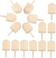 Yardwe 15pcs Hand Painted Craft Unfinished Wooden Dreidels DIY Hanukkah Decorations 4.15cm