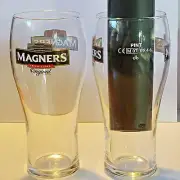 Lot of 2 Mangers Irish Cider Original Bar Pub Glasses 7 1/8" 16 oz NOS