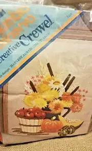 Creative Crewel Kit "Harvest Arrangement" Columbia Minerva Vintage Craft 973