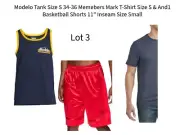 Modelo Tank Sz S 34-36 Members Mark T-Shirt Sz S & And1 Basketball Shorts Sz S