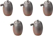 Set of 5 Black Bizen Bizen Soy Saucer [2.2 x 3.6 inches (100 cc)] | Seasoning Containers Setomonohonpo