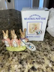 Vtg 1989 Beatrix Potters Beswick England Flopsy Mopsy and Cottontail Figurine
