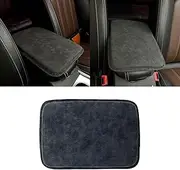 NGHEY Pack-1 Car Armrest Box Cover, 11.8" x 8.2" Leather Anti-Slip Car Armrest Cover, Silicone Center Console Pad for Most Cars SUVs Trucks (Dark Gray)
