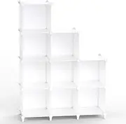 TITIROBA ZW-08 Bookshelf, Storage Shelf, Assembly, Large Capacity, Storage Box, Clothes Storage, Steel, Interior, Easy Assembly, Stylish, Versatile, Durable, Space Saving, White, 9 Boxes