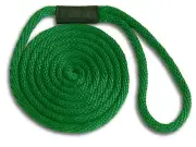 3/8" x 25' Green Solid Braid Nylon Dock Lines - Made in USA