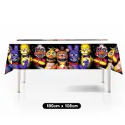 Five Nights at Freddy's Theme Plastic Tablecloth Table Cover 180cm x 108cm - Kids Birthday Party Tableware