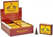 Sandalwood Incense Cone 2 x full Boxes 24 packets x 10 cones 240 cones