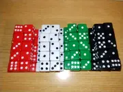 100 Dice Red Black White Green Size 15mm 4 - 25 Dice Sets Gambling Gaming Casino
